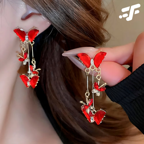 Aretes Mariposa Rubi 🦋❤️