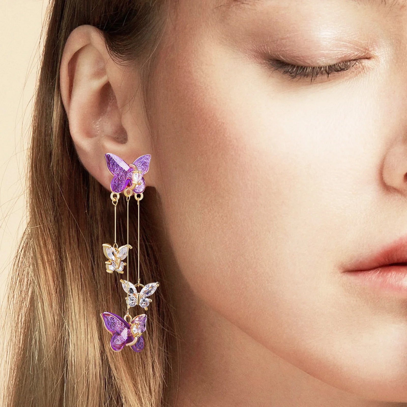 ARETES  - Mariposa Amatista 🦋💜