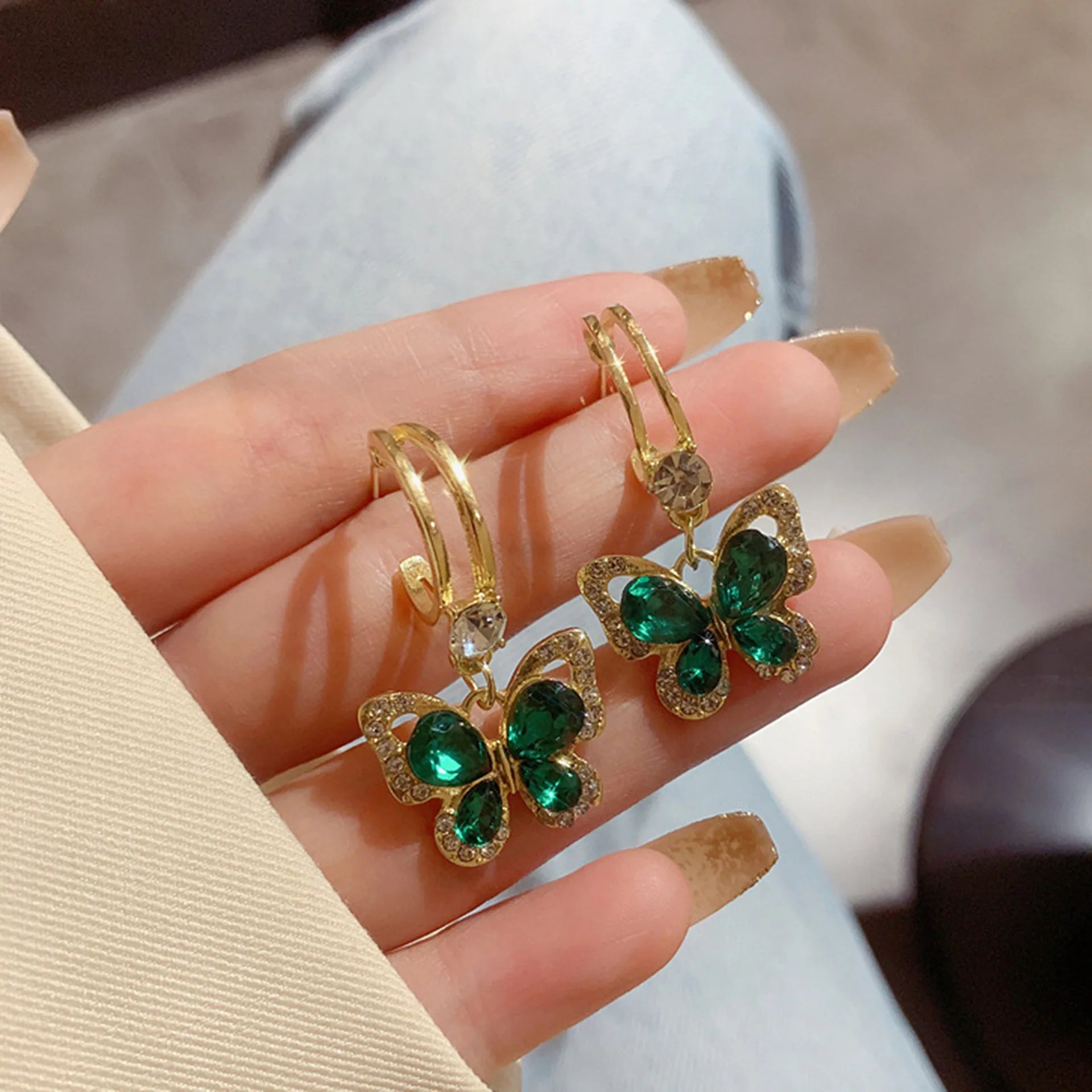 ARETES Mariposa Esmeralda🦋💚