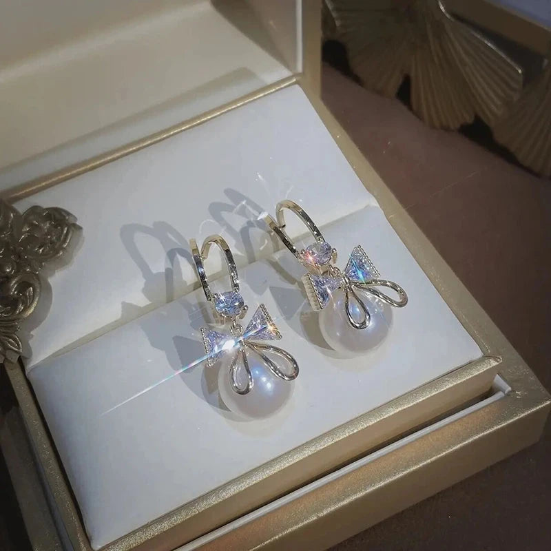 ARETES ELEGANTES: Perlas Encantadas⚪️💎