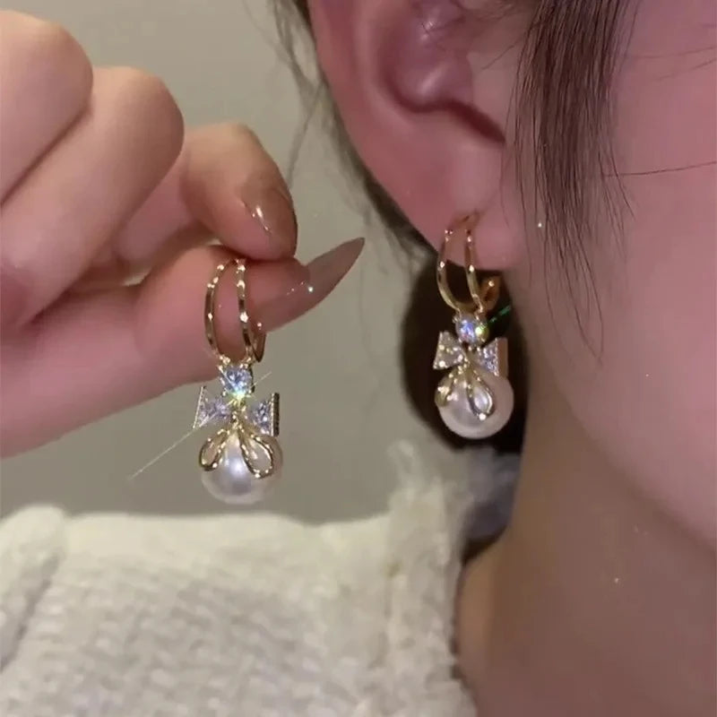 ARETES ELEGANTES: Perlas Encantadas⚪️💎