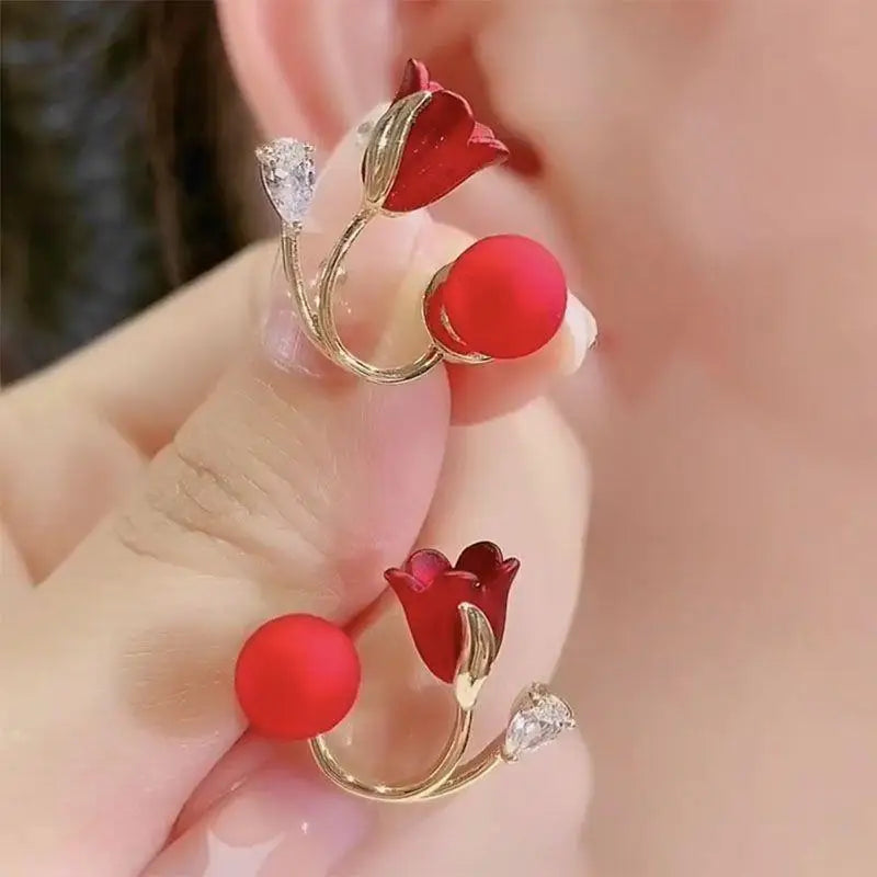 ARETES  Elegantes: ✨ Perla deTulipán 🌹