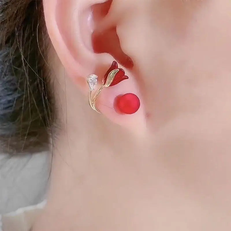 ARETES  Elegantes: ✨ Perla deTulipán 🌹