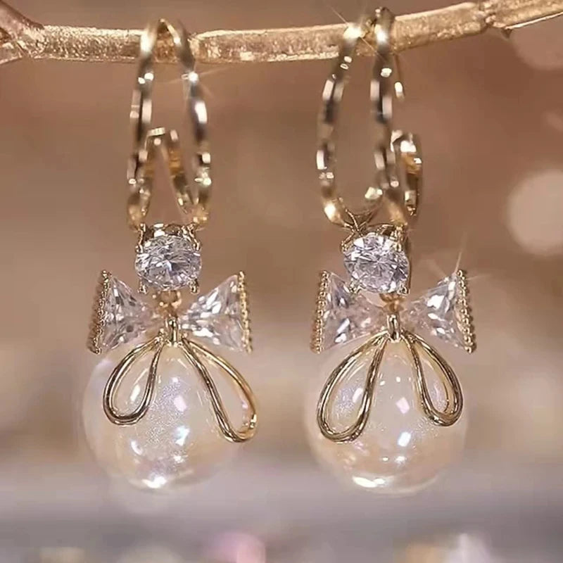 ARETES ELEGANTES: Perlas Encantadas⚪️💎
