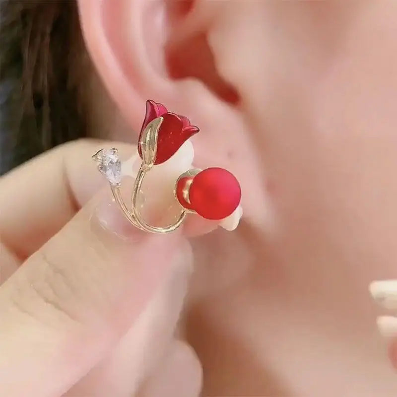 ARETES  Elegantes: ✨ Perla deTulipán 🌹