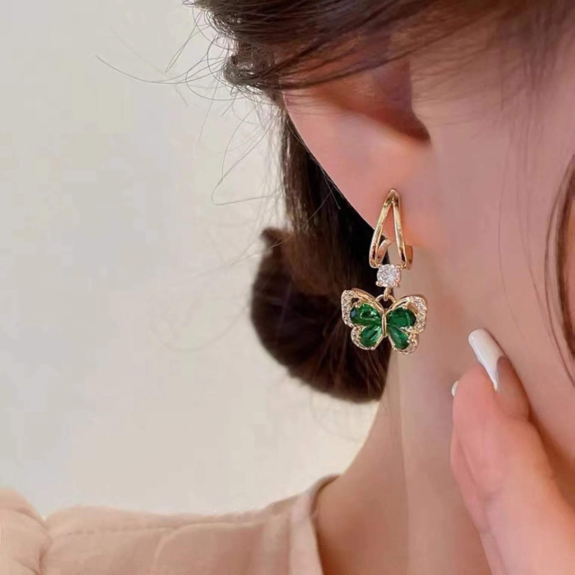 ARETES Mariposa Esmeralda🦋💚