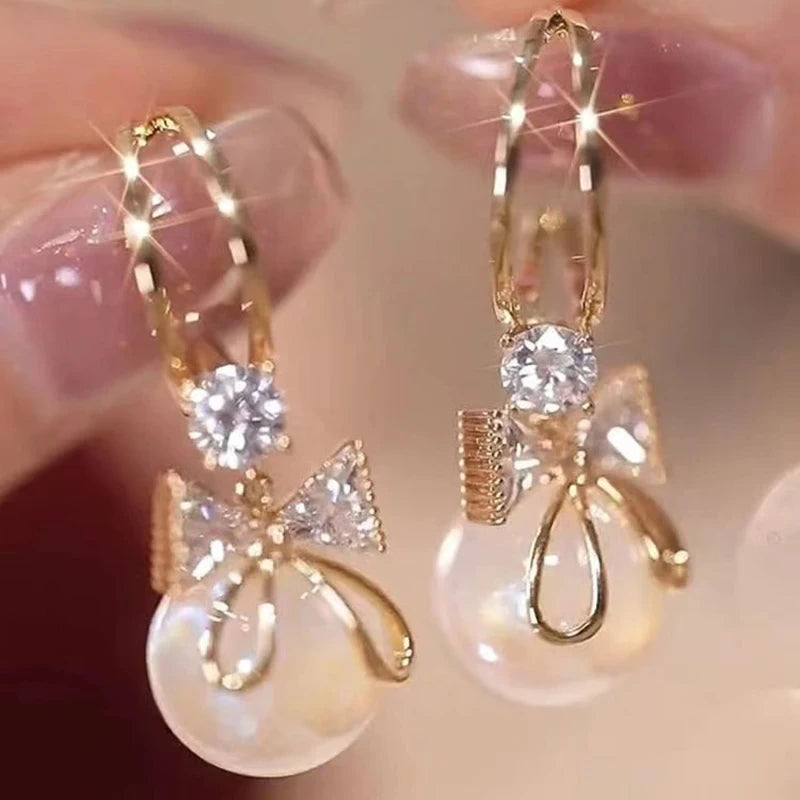 ARETES ELEGANTES: Perlas Encantadas⚪️💎