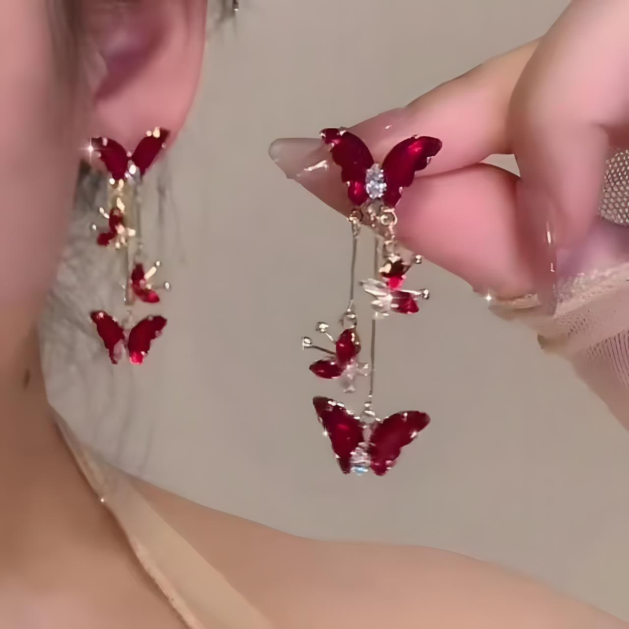 Aretes Mariposa Rubi 🦋❤️