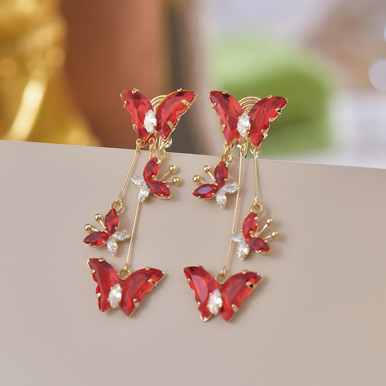 Aretes Mariposa Rubi 🦋❤️