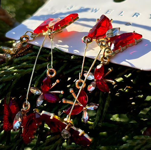 Aretes Mariposa Rubi 🦋❤️